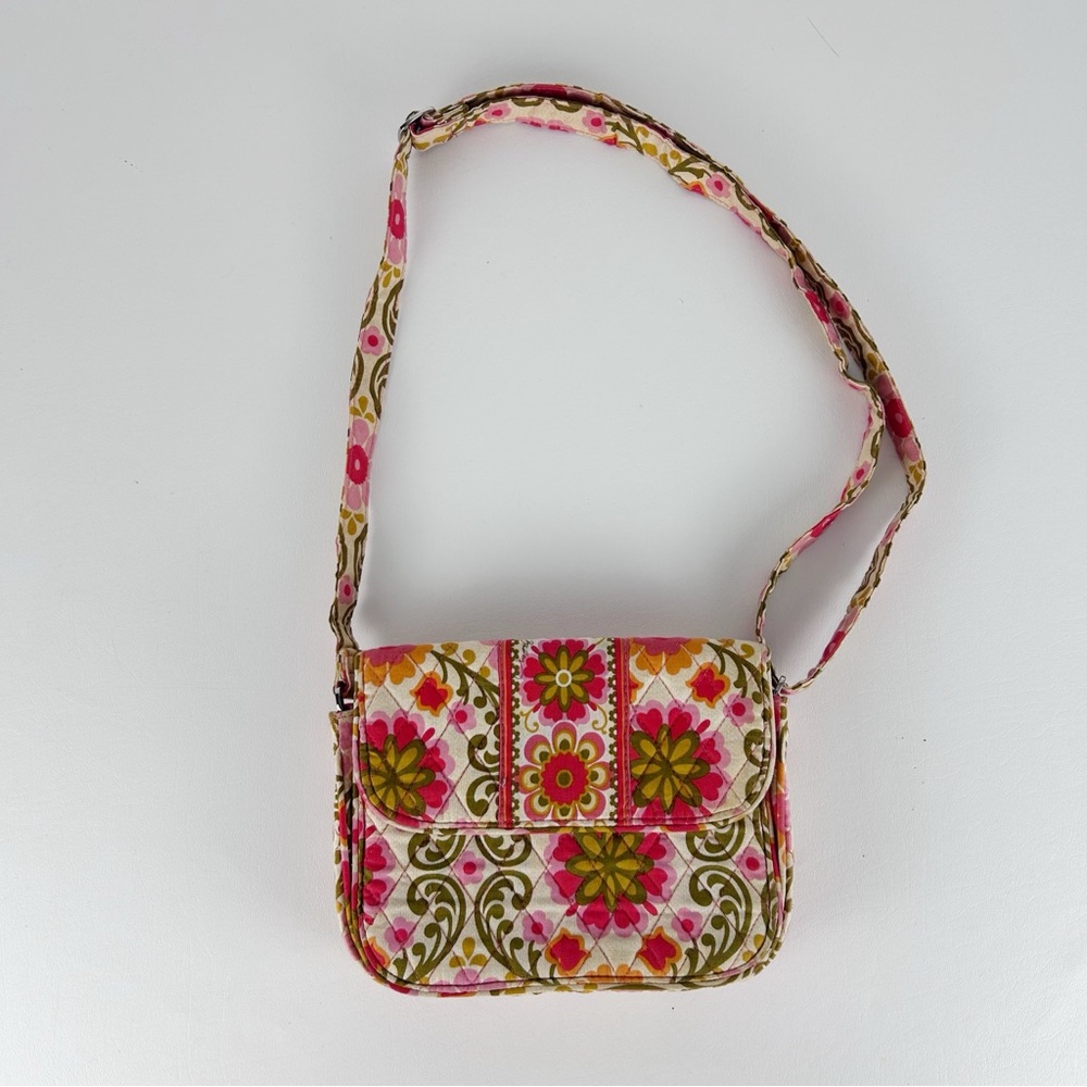 Vera Bradley Pink and Green Crossbody Bag